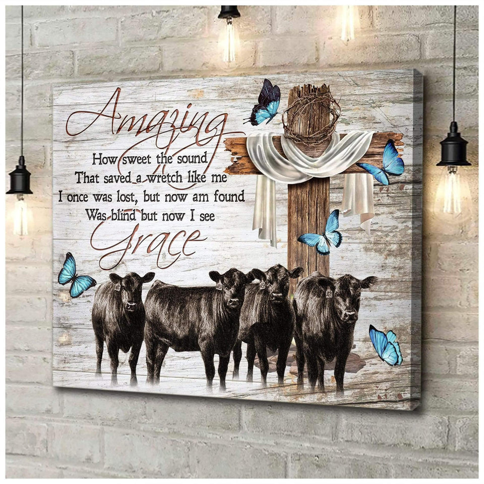 Cow Farm Christian Premium Canvas Wall Art, Wall Decor Visual Art