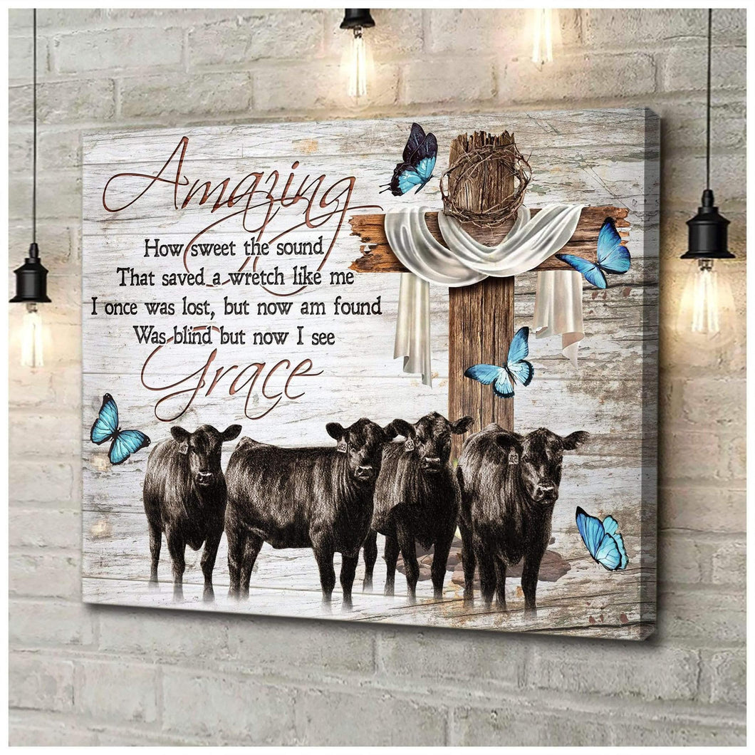 Cow Farm Christian Premium Canvas Wall Art, Wall Decor Visual Art