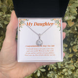 "New Job And Goal" Daughter Job Promotion Necklace Gift From Mom Dad Parents Eternal Hope Pendant Jewelry Box