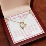 "Our Adventure Is About To Start" Future Big Sister Necklace Gift From Soon To Be Sibling Forever Love Pendant Jewelry Box Birth Announcement Baby Shower