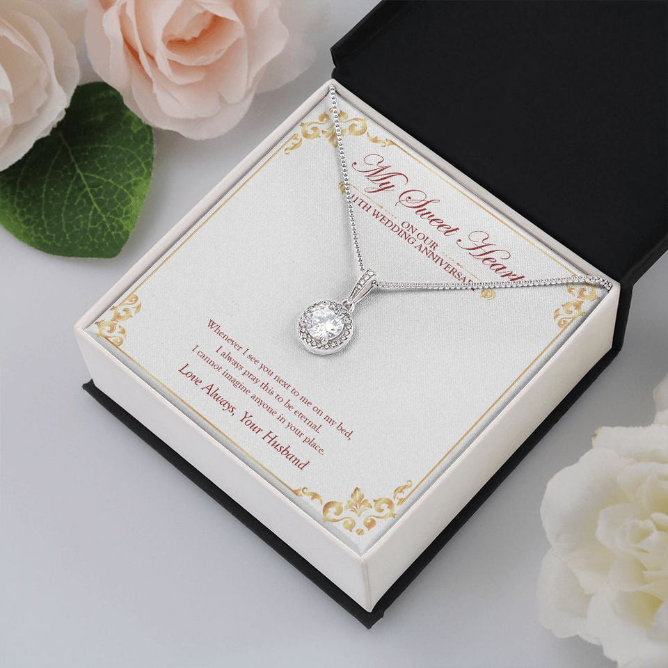 "Anyone In Your Place" Sweetheart Wife 11th Wedding Anniversary Necklace Gift From Husband Eternal Hope Pendant Jewelry Box