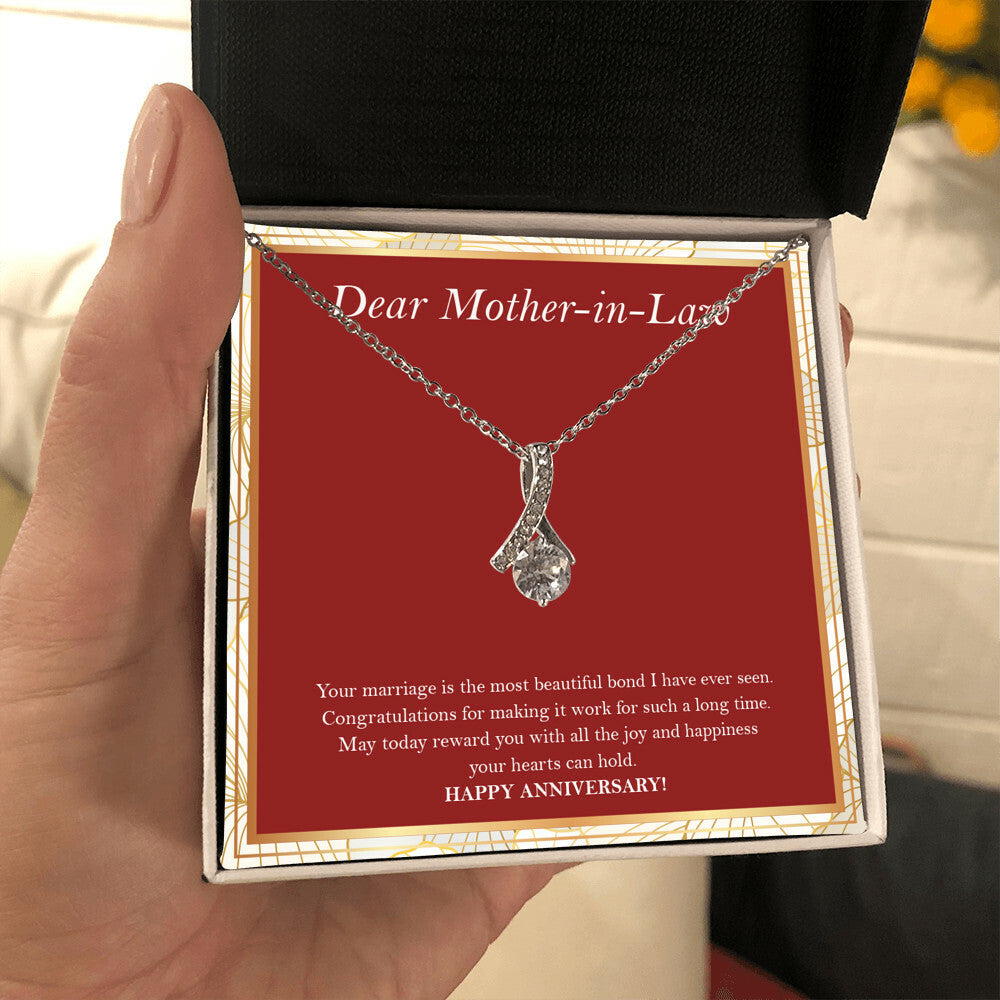 "Making It Work" Mother In Law Wedding Anniversary Necklace Gift From Daughter-In-Law Son-In-Law Alluring Beauty Pendant Jewelry Box