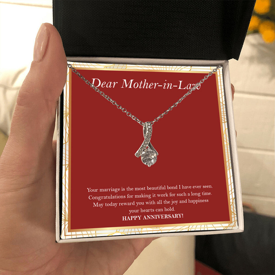 "Making It Work" Mother In Law Wedding Anniversary Necklace Gift From Daughter-In-Law Son-In-Law Alluring Beauty Pendant Jewelry Box