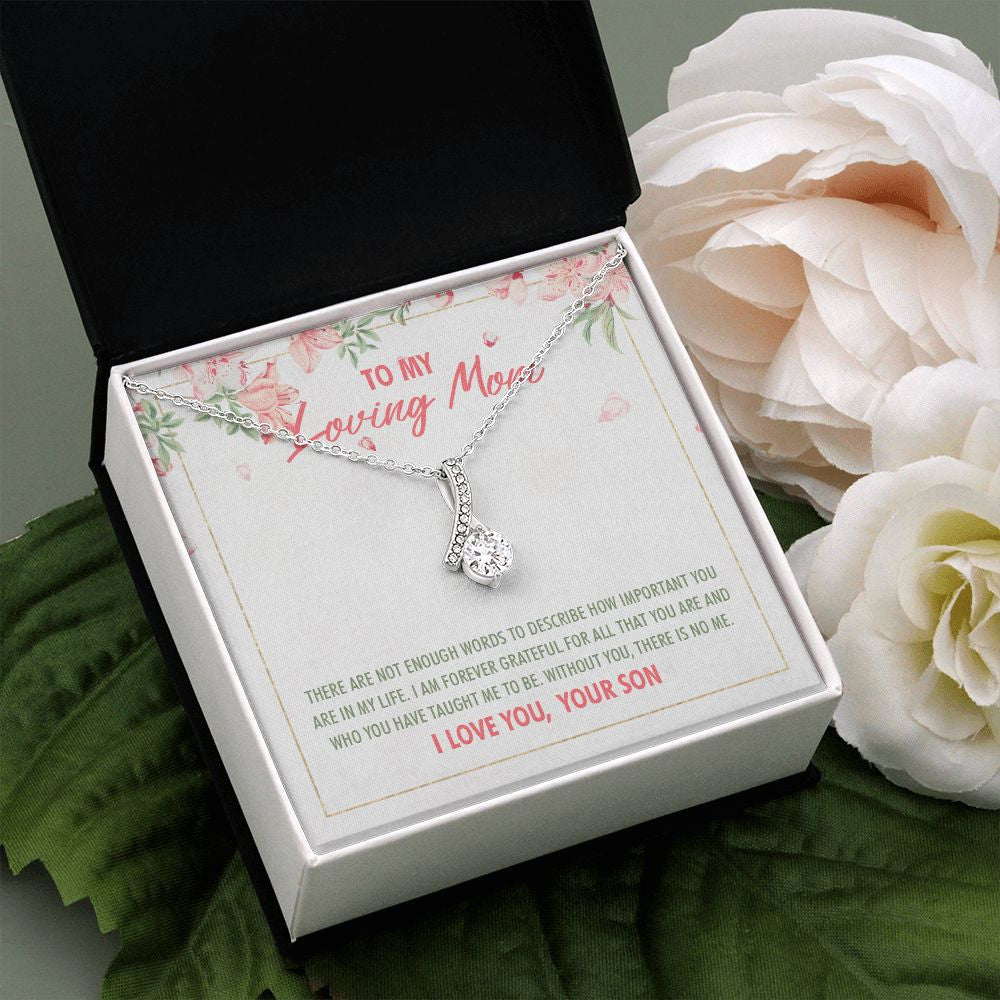 "Without you, there is no me" Loving Mom Necklace Gift From Son Daughter Alluring Beauty Pendant Jewelry Box Thanksgiving Birthday Christmas New Year