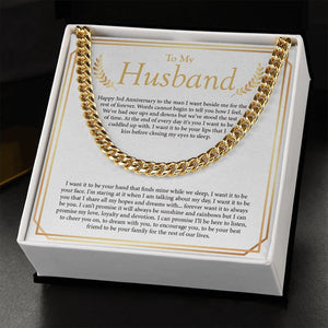 "Rest Of Forever" Husband 3rd Wedding Anniversary Necklace Gift From Wife Cuban Link Chain Jewelry Box