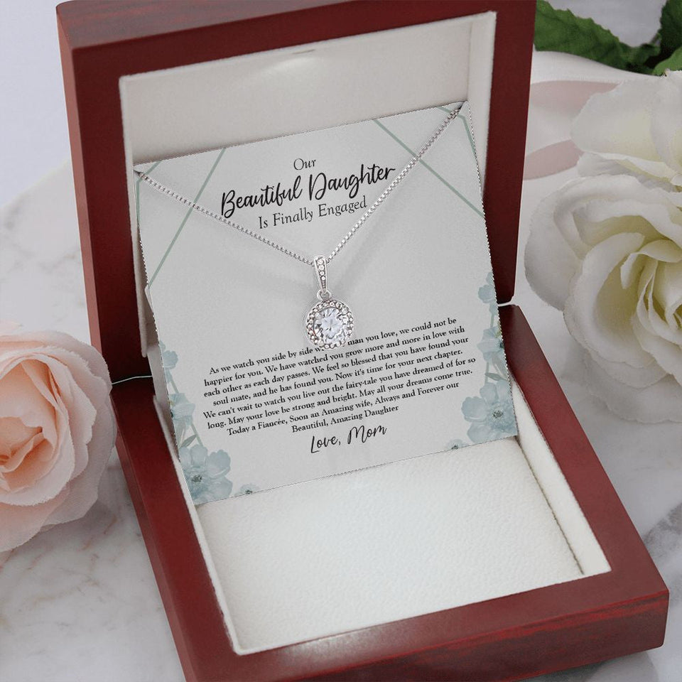 "Fairy Tale Dream" Beautiful Daughter Engagement Necklace Gift From Mom Dad Parents Eternal Hope Pendant Jewelry Box
