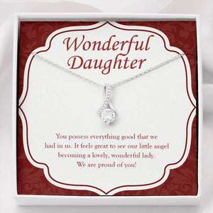 "You Possess Everything Good" Wonderful Daughter Necklace Gift From Mom Dad Alluring Beauty Pendant Jewelry Box Birthday Graduation Christmas New Year