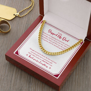 "Count as Real" Stepped Up Dad Necklace Gift From Daughter Son Cuban Link Chain Jewelry Box Fathers Day Birthday Christmas Valentines