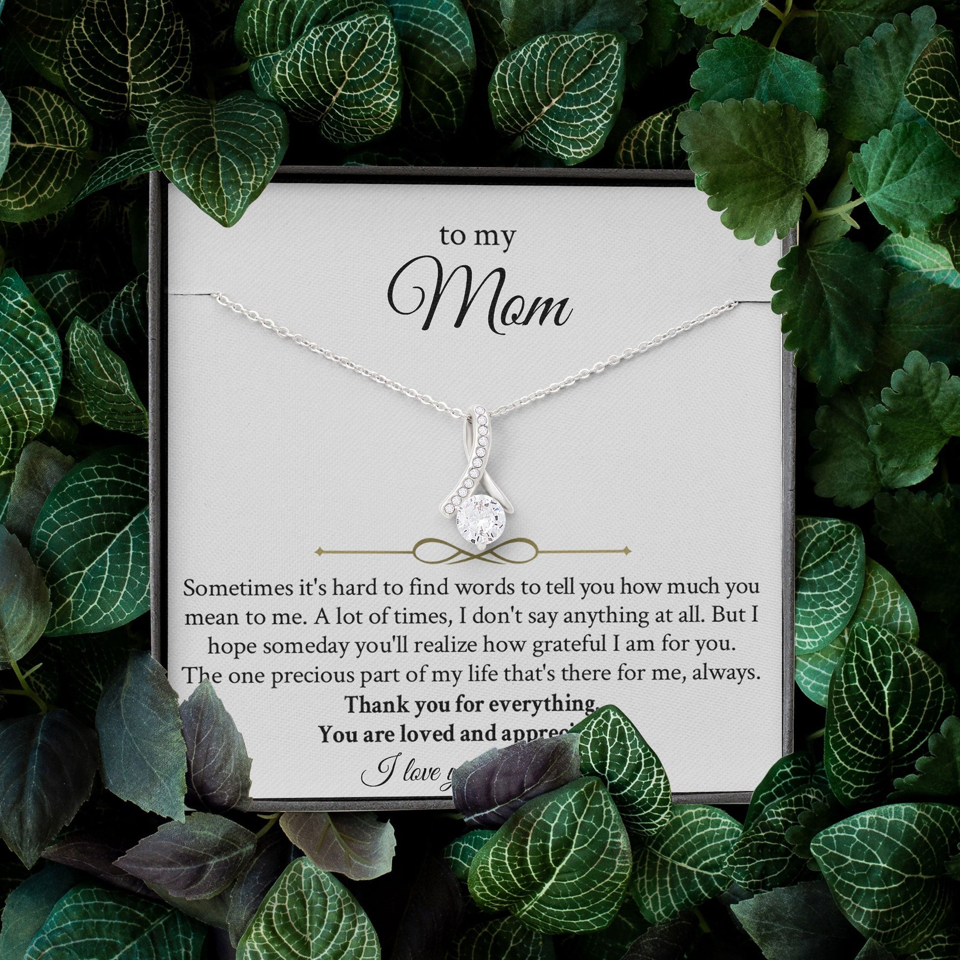 Necklace for Mom - To My Mom Necklace from Son, Daughter I Love You Forever And Always Alluring Beauty Necklace XL051L