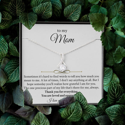 Necklace for Mom - To My Mom Necklace from Son, Daughter I Love You Forever And Always Alluring Beauty Necklace XL051L