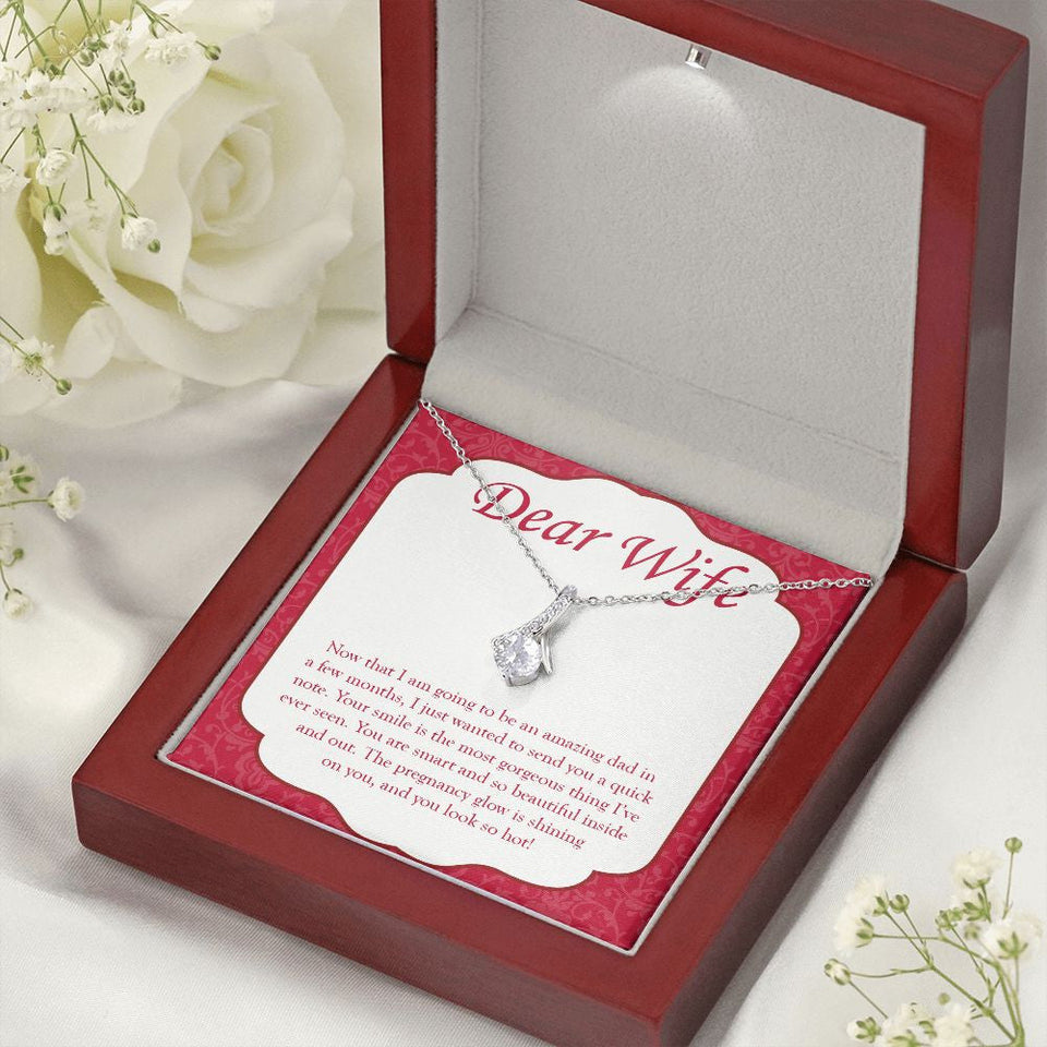 "Pregnancy Glow Is Shining" Pregnant Wife Necklace Gift From Husband Alluring Beauty Pendant Jewelry Box Baby Shower Birthday Mothers Day