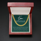 "Your Smiling Face Again" Long-Distance Son Necklace Gift From Mom Dad Cuban Link Chain Jewelry Box Birthday Christmas Thanksgiving Graduation