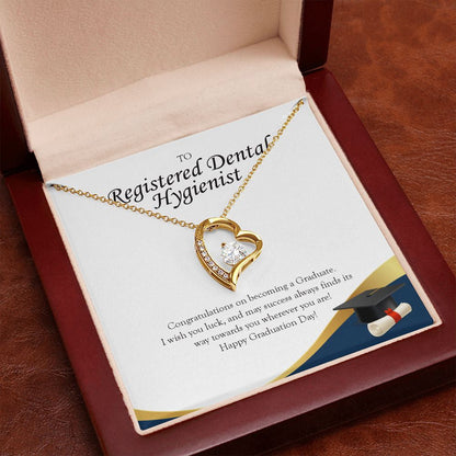 "Luck and Success" Registered Dental Hygienist Graduation Necklace Gift From Mom Dad Grandma Grandpa Bestfriend Classmate Forever Love Pendant Jewelry Box