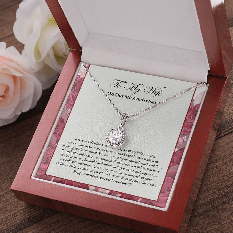 "Priceless Moment" Wife 8th Wedding Anniversary Necklace Gift From Husband Eternal Hope Pendant Jewelry Box