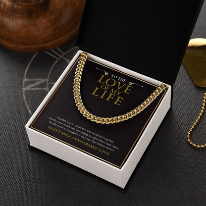 "Another Year To Stengthen" Husband Love Of My Life 18th Wedding Anniversary Necklace Gift From Wife Cuban Link Chain Jewelry Box