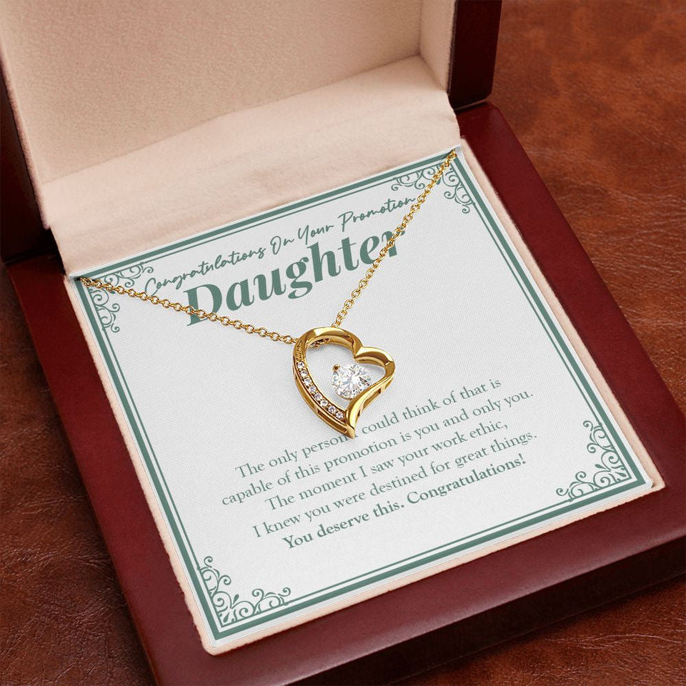"Destined For Great Things" Daughter Job Promotion Necklace Gift From Mom Dad Forever Love Pendant Jewelry Box