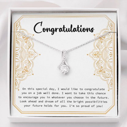 "Look Ahead And Dream" Graduation Necklace Gift From Parents Family Friends Alluring Beauty Pendant Jewelry Box