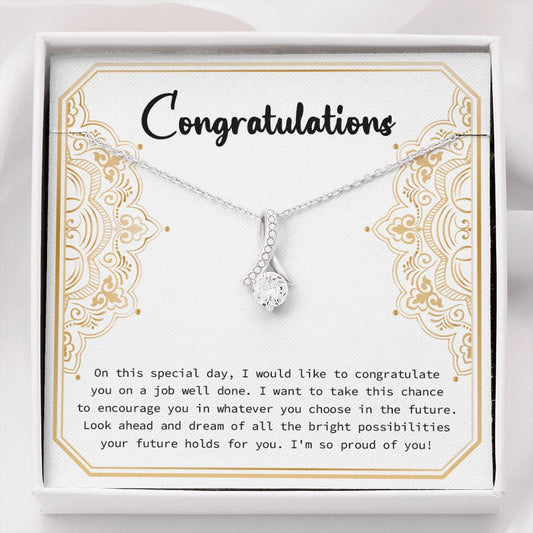 "Look Ahead And Dream" Graduation Necklace Gift From Parents Family Friends Alluring Beauty Pendant Jewelry Box