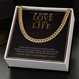 "Another Year To Create" Husband Love Of My Life 14th Wedding Anniversary Necklace Gift From Wife Cuban Link Chain Jewelry Box