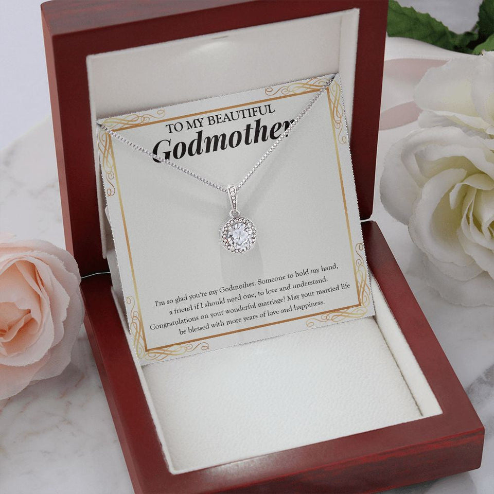 "Someone To Hold My Hand" Beautiful Godmother Wedding Anniversary Necklace Gift From Goddaughter Godson Eternal Hope Pendant Jewelry Box