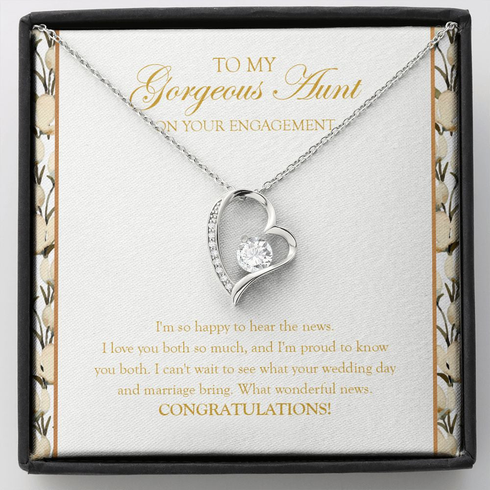 "Can't Wait To See" Gorgeous Aunt Engagement Necklace Gift From Nephew Niece Forever Love Pendant Jewelry Box