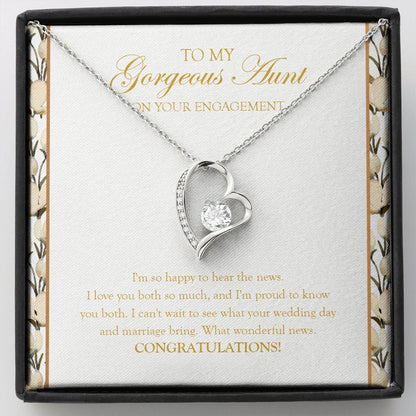 "Can't Wait To See" Gorgeous Aunt Engagement Necklace Gift From Nephew Niece Forever Love Pendant Jewelry Box