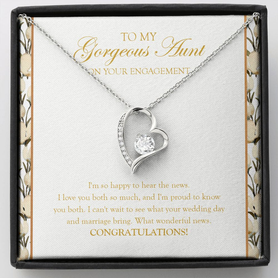 "Can't Wait To See" Gorgeous Aunt Engagement Necklace Gift From Nephew Niece Forever Love Pendant Jewelry Box