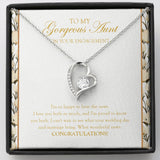 "Can't Wait To See" Gorgeous Aunt Engagement Necklace Gift From Nephew Niece Forever Love Pendant Jewelry Box