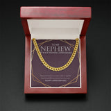 "Intertwined Fate" Nephew Wedding Anniversary Necklace Gift From Aunt Uncle Cuban Link Chain Jewelry Box