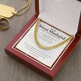 "Every Emotional Outburst" Sweet Husband 6th Anniversary Necklace Gift From Wife Cuban Link Chain Jewelry Box