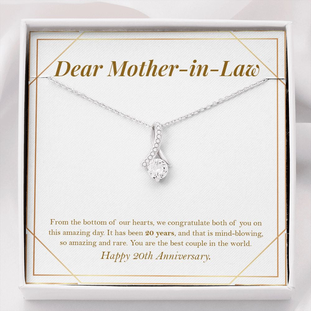 "Mind Blowing 20 Years" Mother In Law 20th Wedding Anniversary Necklace Gift From Son-In-Law Daughter-In-Law Alluring Beauty Pendant Jewelry Box