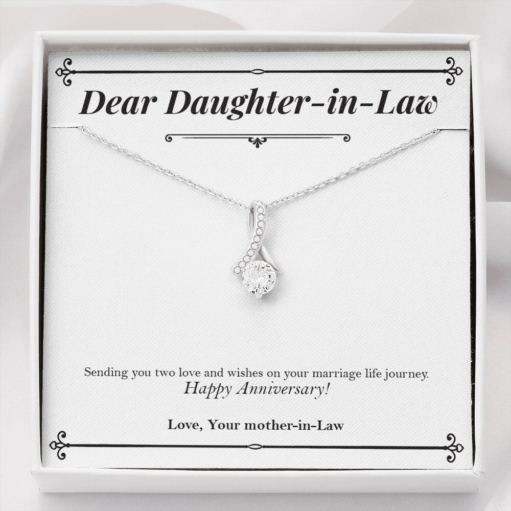 "Married Life Journey" Daughter In Law Wedding Anniversary Necklace Gift From Mother-In-Law Father-In-Law Alluring Beauty Pendant Jewelry Box