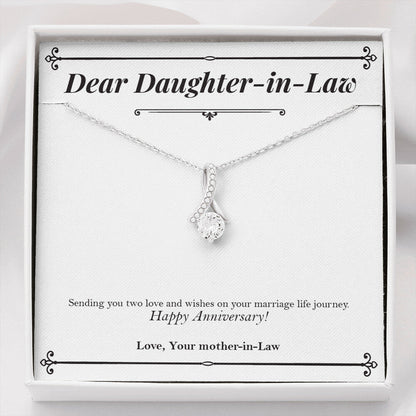 "Married Life Journey" Daughter In Law Wedding Anniversary Necklace Gift From Mother-In-Law Father-In-Law Alluring Beauty Pendant Jewelry Box
