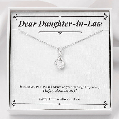 "Married Life Journey" Daughter In Law Wedding Anniversary Necklace Gift From Mother-In-Law Father-In-Law Alluring Beauty Pendant Jewelry Box