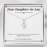 "Married Life Journey" Daughter In Law Wedding Anniversary Necklace Gift From Mother-In-Law Father-In-Law Alluring Beauty Pendant Jewelry Box