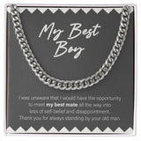 "Loss Of Self-Belief" Best Boy Son Necklace Gift From Dad Cuban Link Chain Jewelry Box Christmas Thanksgiving New Year Birthday