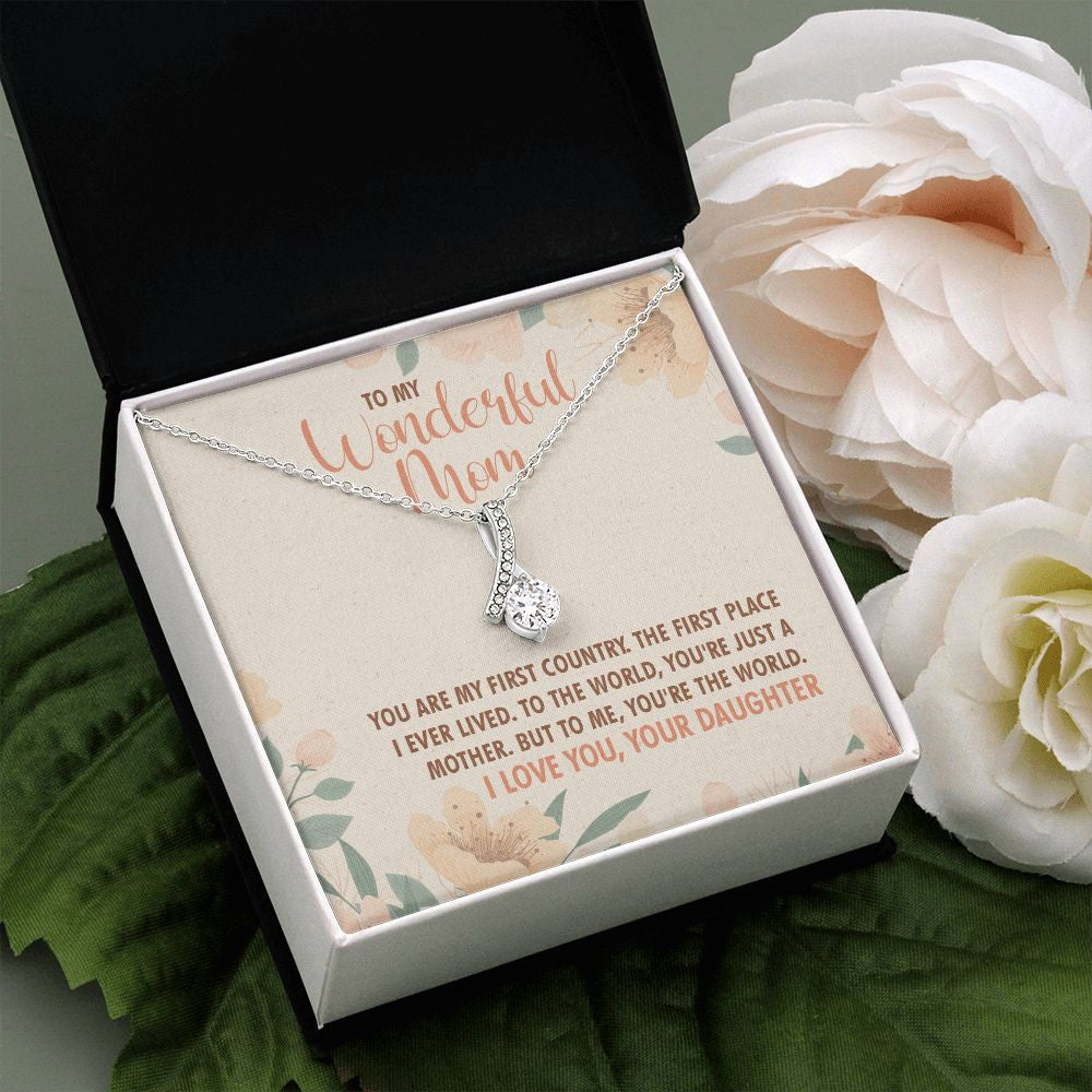 "You're the world" Wonderful Mom Necklace Gift From Son Daughter Alluring Beauty Pendant Jewelry Box Thanksgiving Birthday Christmas Mothers Day