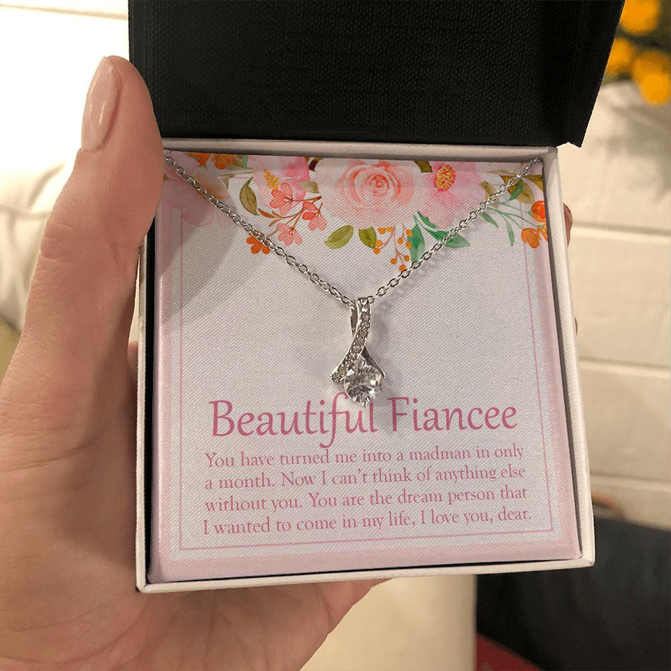 "Can't Think of Anyone Else" Beautiful Fiancee Necklace Gift From Fiancee Boyfriend Future Husband Alluring Beauty Pendant Jewelry Box Wedding Engagement Birthday Valentines