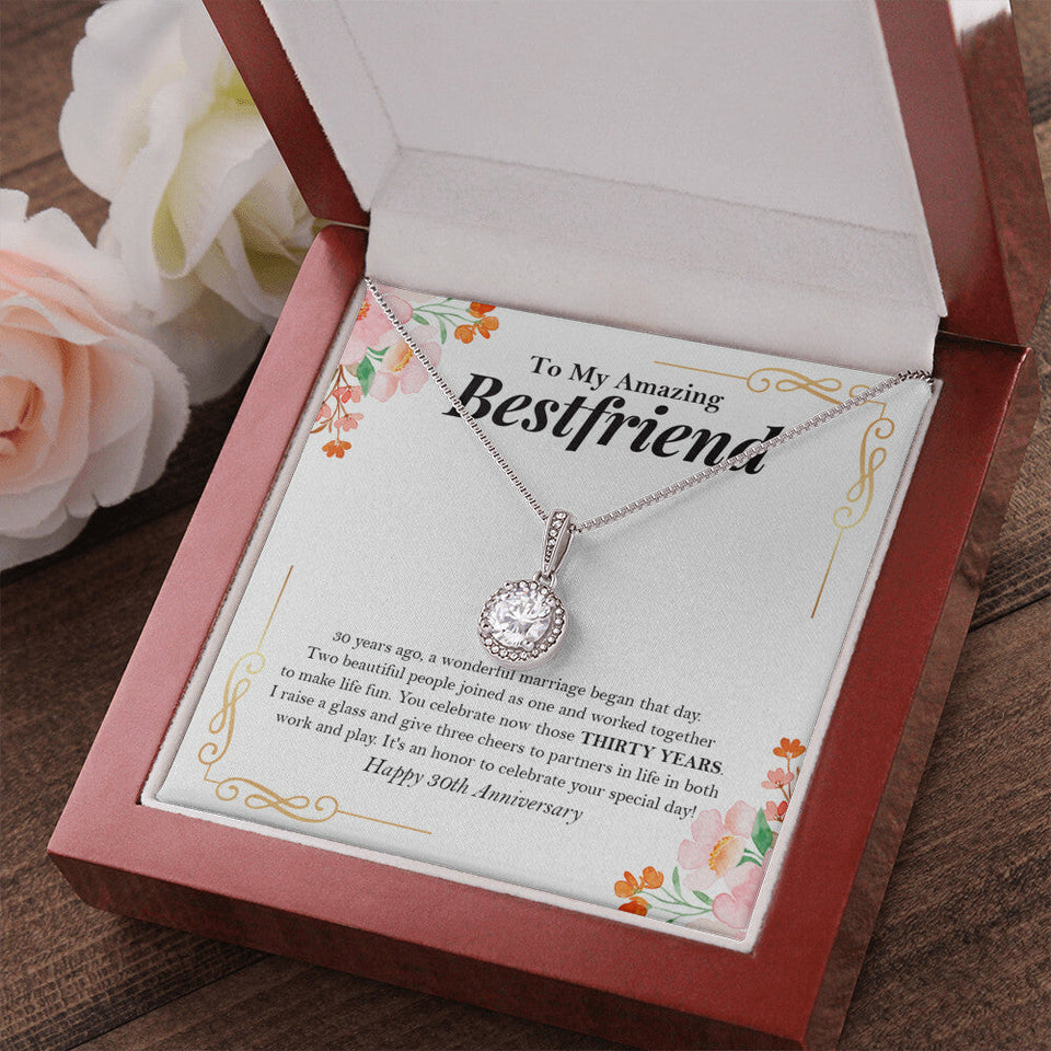 "Golden Couple" Amazing Bestfriend 30th Wedding Anniversary Necklace Gift From Bestie BFF Soul Sister Eternal Hope Pendant Jewelry Box