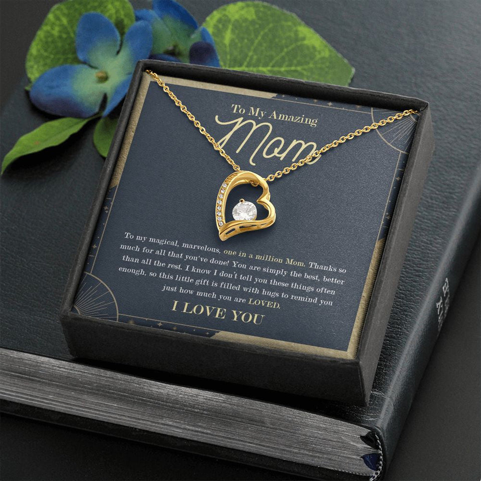 "Simply the best" Amazing Mom Necklace Gift From Son Daughter Forever Love Pendant Jewelry Box Thanksgiving Birthday Christmas Mothers Day