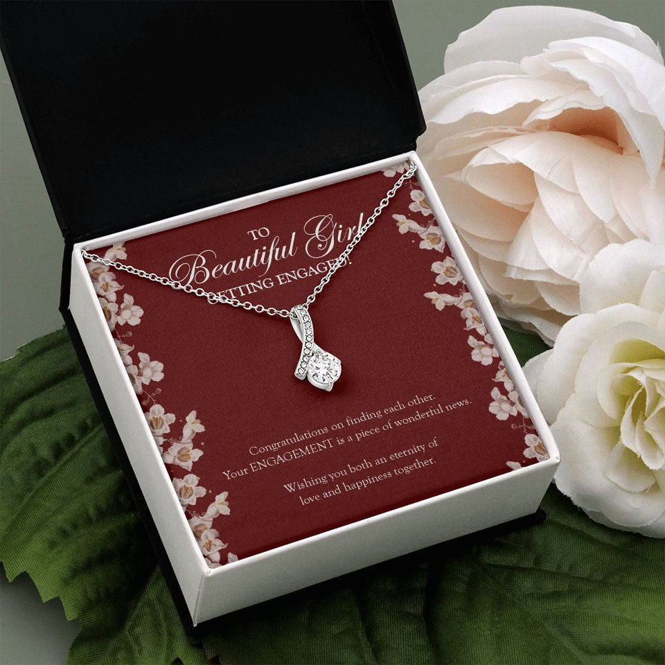 "Eternity Of Love" Beautiful Daughter Engagement Necklace Gift From Mom Dad Parents Alluring Beauty Pendant Jewelry Box