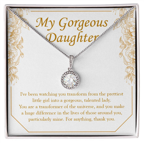 "Transformer Of The Universe" Gorgeous Daughter Necklace Gift From Mom Dad Eternal Hope Pendant Jewelry Box Birthday Graduation Christmas Wedding