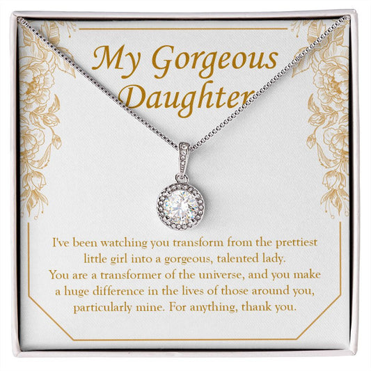 "Transformer Of The Universe" Gorgeous Daughter Necklace Gift From Mom Dad Eternal Hope Pendant Jewelry Box Birthday Graduation Christmas Wedding