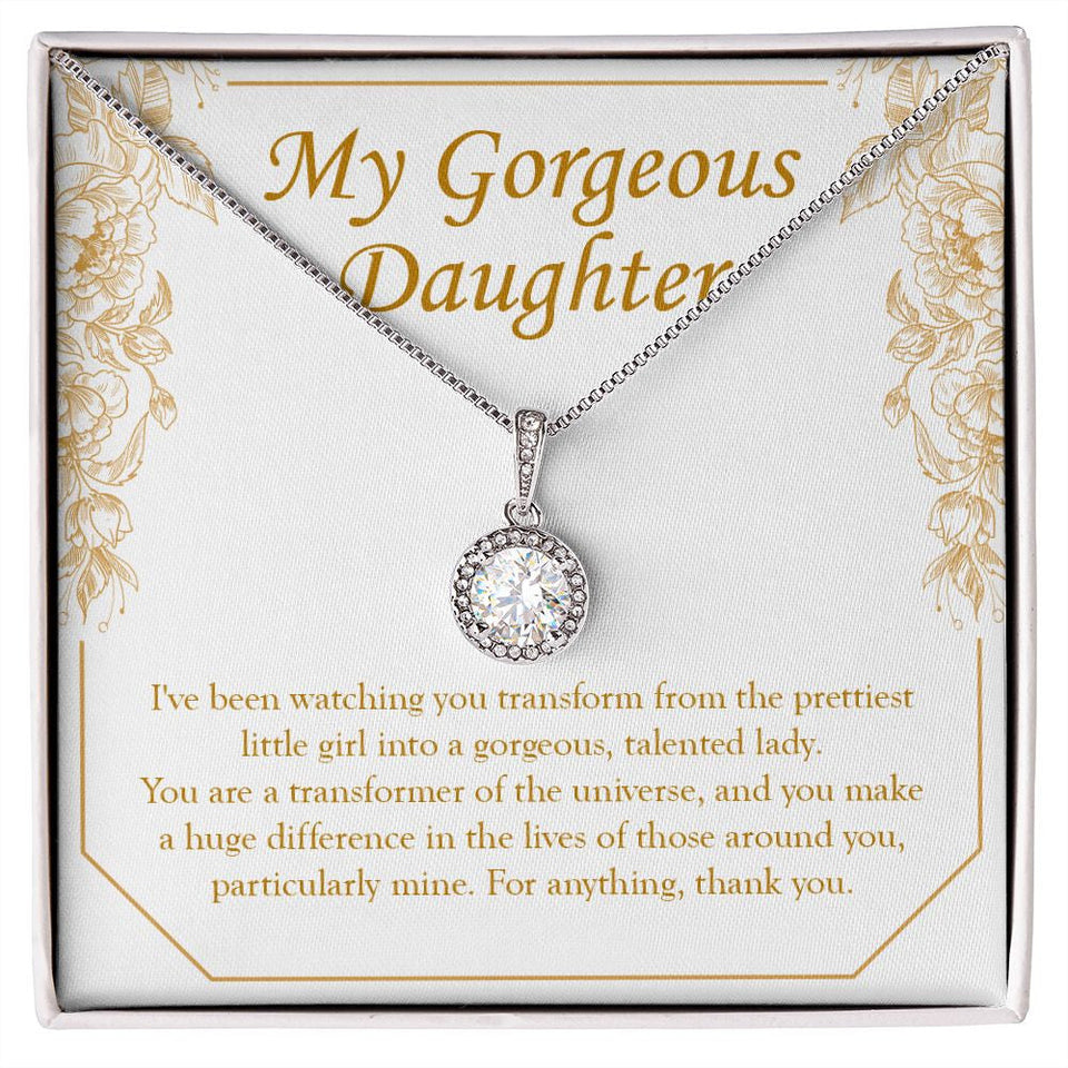 "Transformer Of The Universe" Gorgeous Daughter Necklace Gift From Mom Dad Eternal Hope Pendant Jewelry Box Birthday Graduation Christmas Wedding