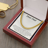 "Inspiration For All Of Us" Dad Retirement Necklace Gift From Son Daughter Children Cuban Link Chain Jewelry Box