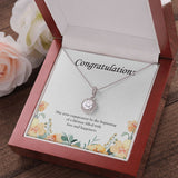 "Beginning Of A Lifetime" Engagement Necklace Gift From Mom Dad Bestfriend Grandma Grandpa Sister Brother Co-worker Eternal Hope Pendant Jewelry Box