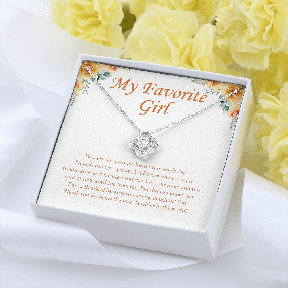 "Every Single Day" Favorite Girl Necklace Gift From Mom Dad Forever Love Pendant Jewelry Box Birthday Graduation Christmas Wedding