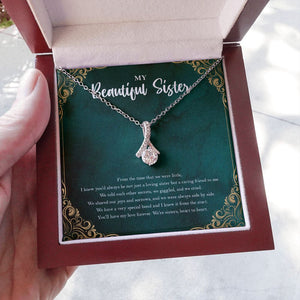 "Caring Friend" Beautiful Sister Necklace Gift From Brother Sis Alluring Beauty Pendant Jewelry Box Birthday Christmas Valentines New Year
