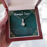 "Caring Friend" Beautiful Sister Necklace Gift From Brother Sis Alluring Beauty Pendant Jewelry Box Birthday Christmas Valentines New Year
