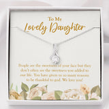 "The Sweetness You Add" Lovely Daughter Necklace Gift From Mom Dad Alluring Beauty Pendant Jewelry Box Birthday Christmas New Year Graduation